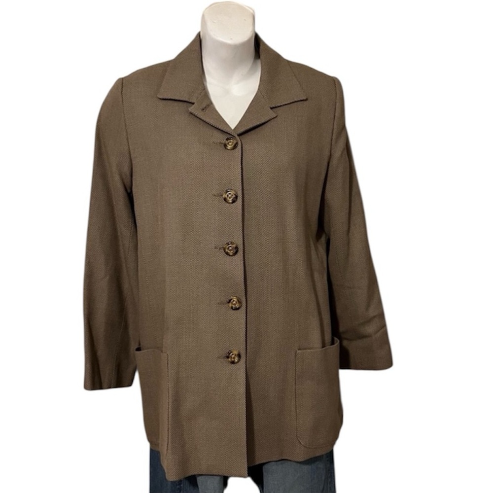 Vintage Women’s Gallant Wool Loose Lightweight Neutral Button Blazer Jacket Sz 8 - Picture 3 of 5